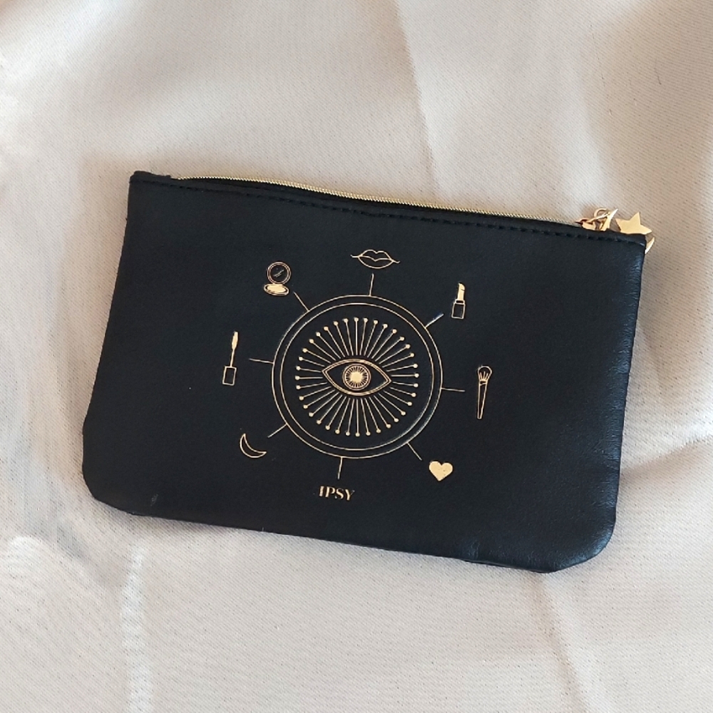 IPSY Bag,‎ Black "Magic" Cosmetic Pouch for Makeup, Cash StarMoon Pulltag, NEW!